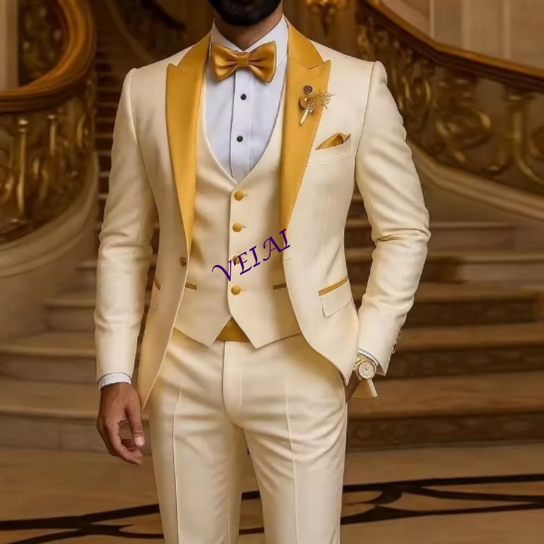 Men'S Formal Wear Rental - Jas Pria Formal Warna Ivory dengan
