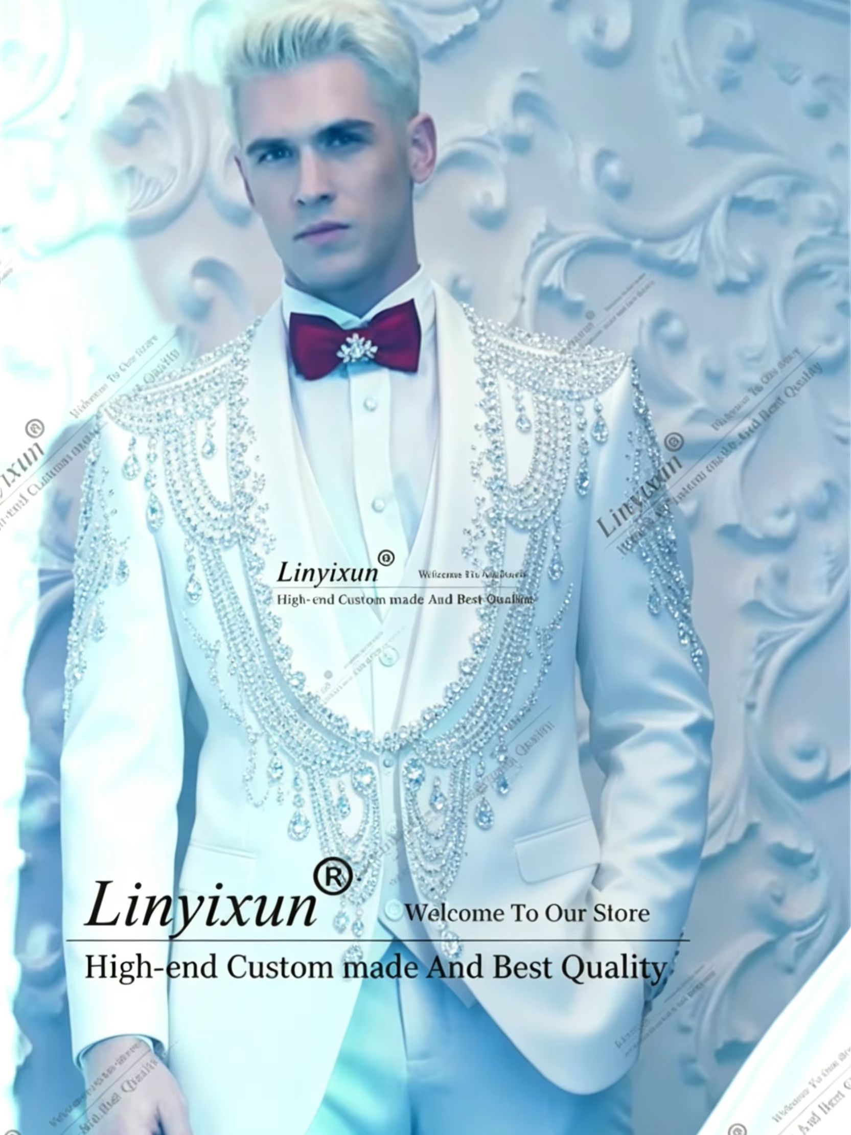 Men'S Formal Wear Jewelry - Jas Tuxedo Khusus Berhias Kristal Elegan