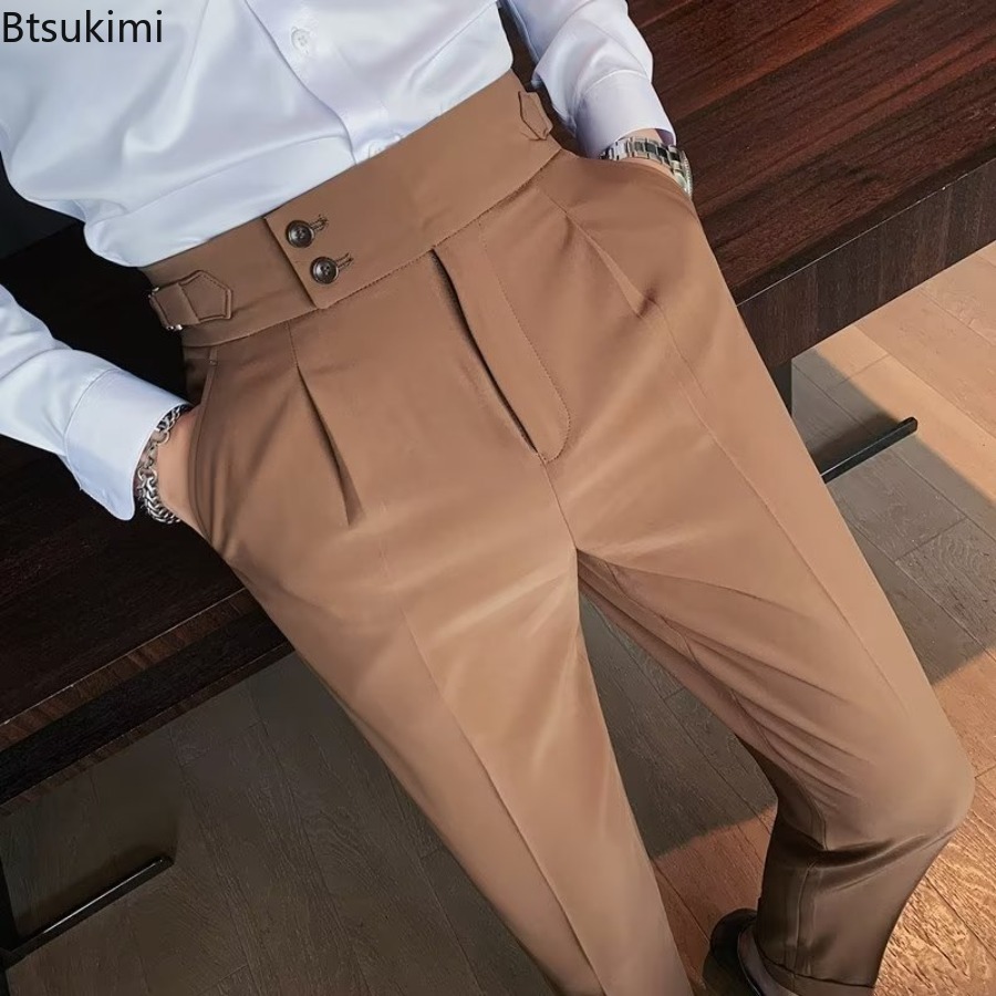 Men'S Formal Wear Rental - Celana Panjang Pria Warna Solid Model