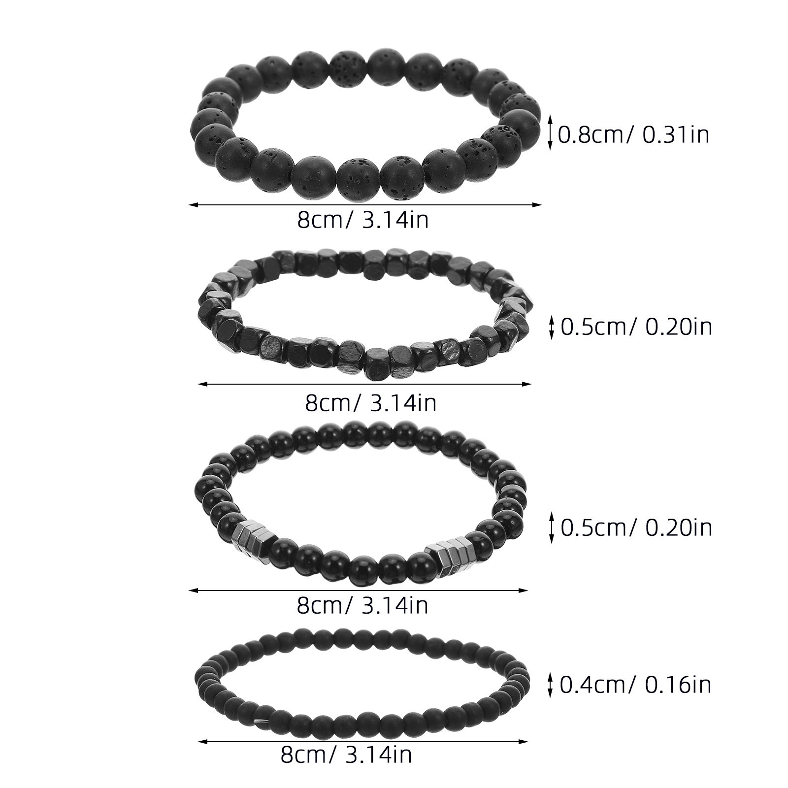 4 Buah Gelang Zirkon untuk Pri - Men'S Formal Wear Jewelry ulasan dan harga